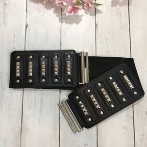 Oversized black studded belt